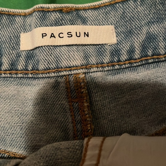 PacSun High Rise Icon Blue Jean Shorts with Two-Tone Design size 27 - Picture 8 of 10